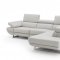 Annalaise Recliner Leather Sectional Sofa in Silver Gray by J&M