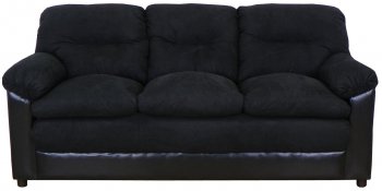 Black Fabric and Bicast Modern Loveseat & Sofa Set w/Options [PMS-6350-Black]