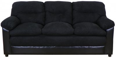 Black Fabric and Bicast Modern Loveseat & Sofa Set w/Options