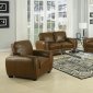 Caramel Bonded Leather Modern Loveseat & Sofa Set w/Options