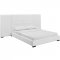 Sierra Upholstered Platform Queen Bed in White Fabric by Modway