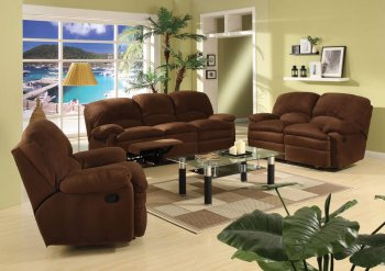 Chocolate Brown Microfiber Contemporary Reclining Living Room [CRS-353-501331 Chocolate]