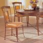 Cherry Finish Round Dining Table with Gold Coating Metal Frame