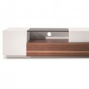 TV015 TV Stand in White Lacquer/Walnut by J&M Furniture