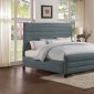 Owena 5858N Upholstered Bed in Grey Velvet Fabric by Homelegance