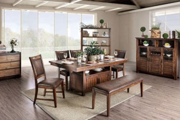 Wichita Dining Table CM3061T in Light Walnut w/Options [FADS-CM3061-Wichita]