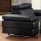 Black Bonded Leather Modern Sofa w/Optional Loveseat & Chair