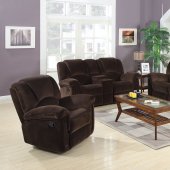 602991 Ajay Motion Loveseat in Chocolate by Coaster w/Options