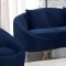 Serpentine Sofa 679 in Navy Velvet Fabric by Meridian w/Options