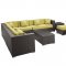 Cohesion Outdoor Patio Sectional 11Pc Set Choice of Color-Modway