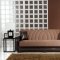 Elegant Truffle & Brown Living Room with Sleeper Sofa & Storage