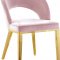 Roberto Dining Chair 765 Set of 2 Pink Velvet Fabric - Meridian