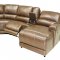 Hazelnut Full Leather 6PC Modern Reclining Sectional Sofa