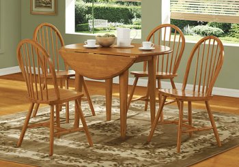 Casual Oak Finish Round Dinette w/Chamfered Accents [HLDS-D748DT]