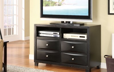 Dark Cappuccino Contemporary TV Stand w/Storage Drawers