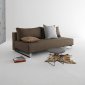 Supremax Sofa Bed in Begum Olive w/Chromed Legs by Innovation