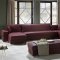 Cream Leatherette Modern Sectional Sofa w/Optional Ottoman