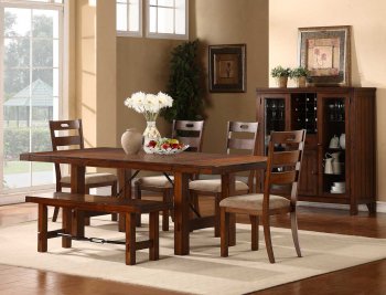 Clayton 2515-96 Dining Table by Homelegance - Dark Oak w/Options [HEDS-2515-96 Clayton]