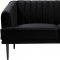 Rory Sofa 689 in Black Velvet Fabric by Meridian w/Options