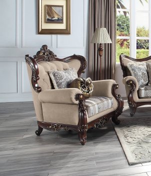 Ragnar Chair LV01124 in Light Brown Linen by Acme w/Options [AMAC-LV01124 Ragnar]