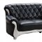 Black Leather Classic Living Room W/Tufted Backs & Arms