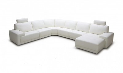 Cypress Sectional Sofa 1830 in White Eco-Leather by VIG