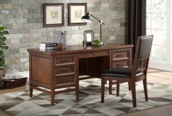 Frazier Park Executive Desk 1649-17 in Cherry by Homelegance [HEOD-1649-17-Frazier Park]