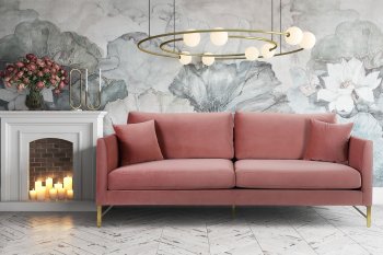 Massi Sofa TOV-S6165 in Rose Velvet Fabric by TOV Furniture [TVS-TOV-S6165-Massi Rose]