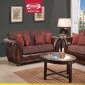 Chenille Fabric & Bonded Leather Classic Sofa w/Options by Acme