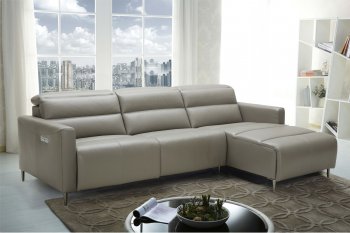 Dylan Power Motion Sectional Sofa in Taupe Leather by J&M [JMSS-Dylan Taupe]