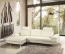 White Full Italian Leather Modern Sectional Sofa w/Ottoman