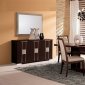 Chocolate Brown Contemporary Dining Room With Leather Details