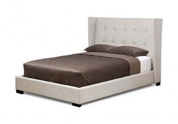 Favela Platform Bed in Beige Linen Fabric by Wholesale Interiors [WIB-Favela]