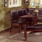 Rich Dark Walnut Finish Contemporary Pie Shaped Corner Dinette