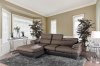 Dana Sectional Sofa CM6582 in Ash Brown Faux Nubuck Fabric