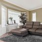 Dana Sectional Sofa CM6582 in Ash Brown Faux Nubuck Fabric