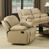 7190 Reclining Sofa in Cream Microfiber w/Options