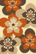 Modern R7056 Brown-Orange Area Rug [IKRU-R7056-BROWN-ORANGE]