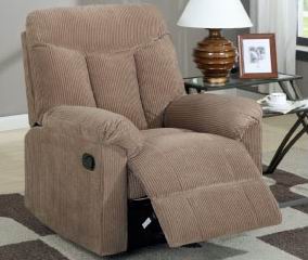 Beige Plush Fabric Comfortable Modern Recliner