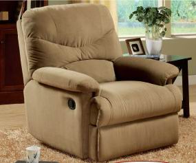 Light Brown Microfiber Modern Recliner