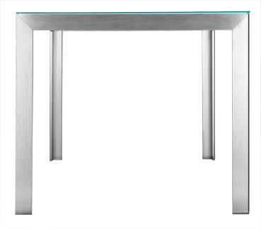 Black or White Glass Top Dining Table with Brushed Steel Frame